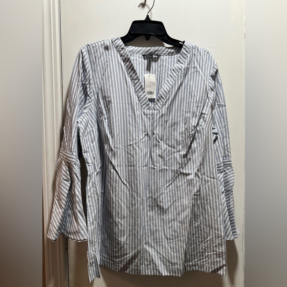 NWT Banana Republic Shelby Striped Bell Sleeve Top Size Large